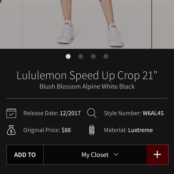 Lululemon Speed Up Crop Black Grey White Size 10 - Picture 11 of 16